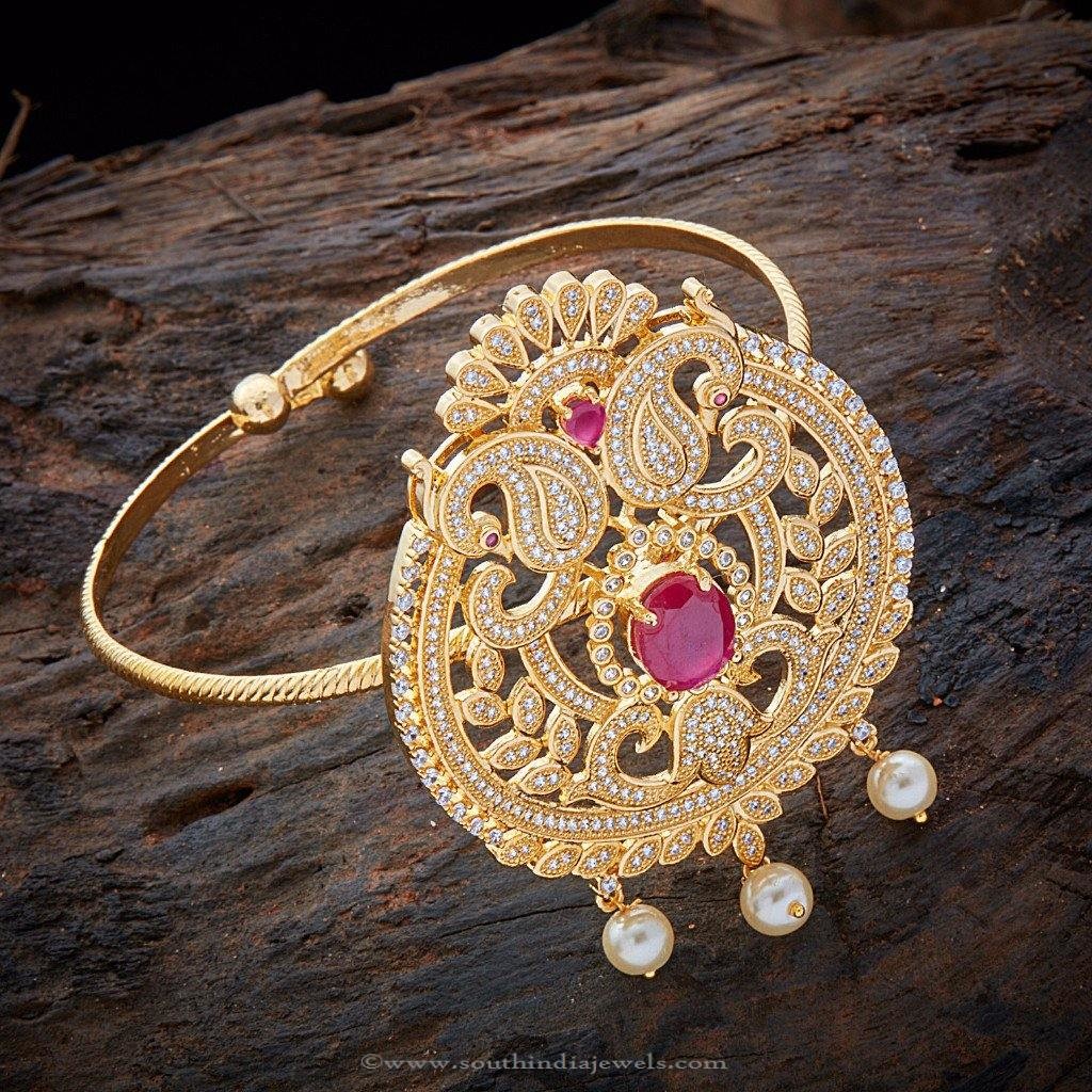 Gold Plated CZ Bajuband - South India Jewels