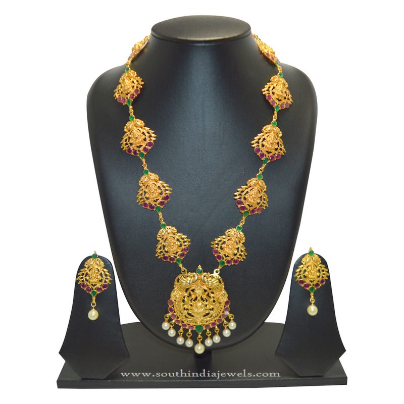 Long Temple Lakshmi Necklace Set from SFJ