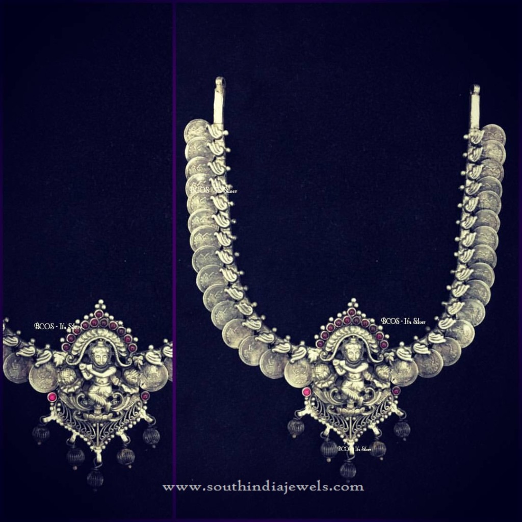  Pure Silver Shree Krishna Nakshi Coin Necklace