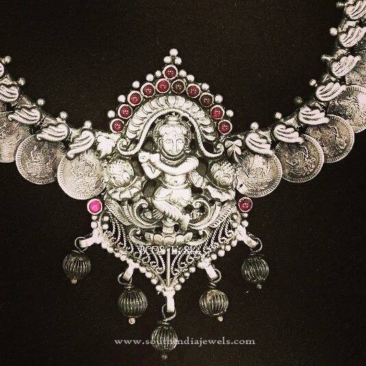  Pure Silver Shree Krishna Nakshi Coin Necklace