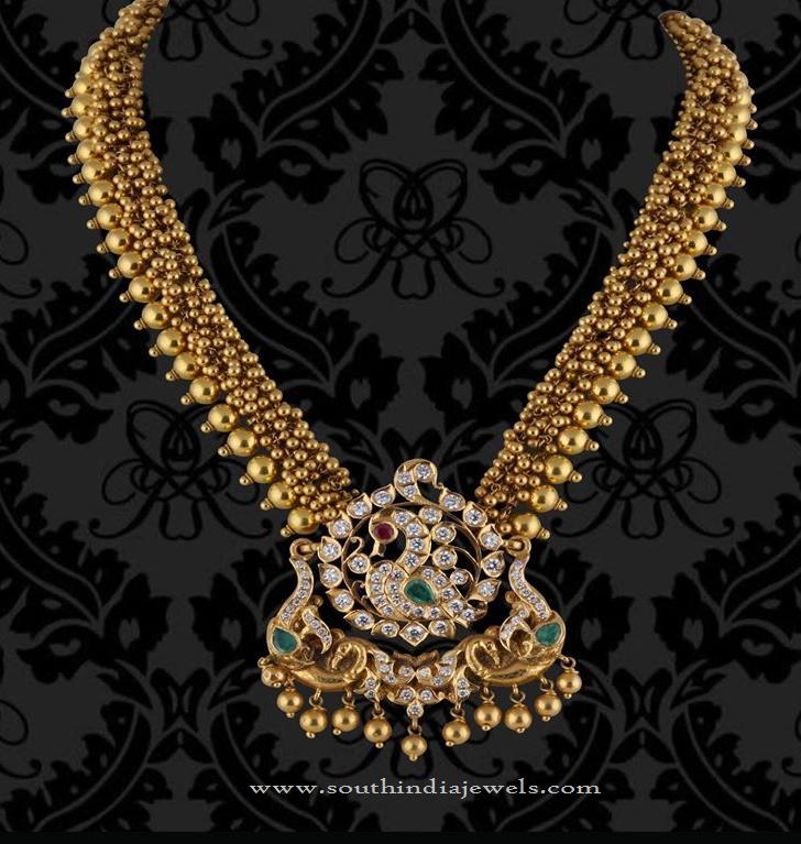 22K Gold Antique Necklace From P.Sathyanarayan & Sons