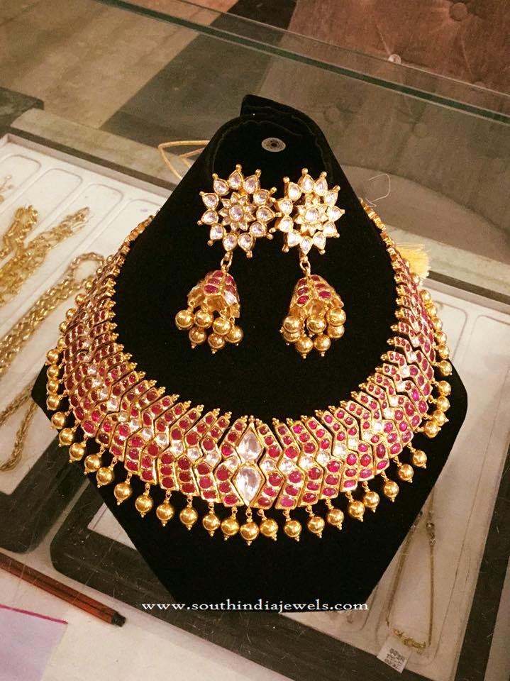 Antique Ruby Choker with Jhumka