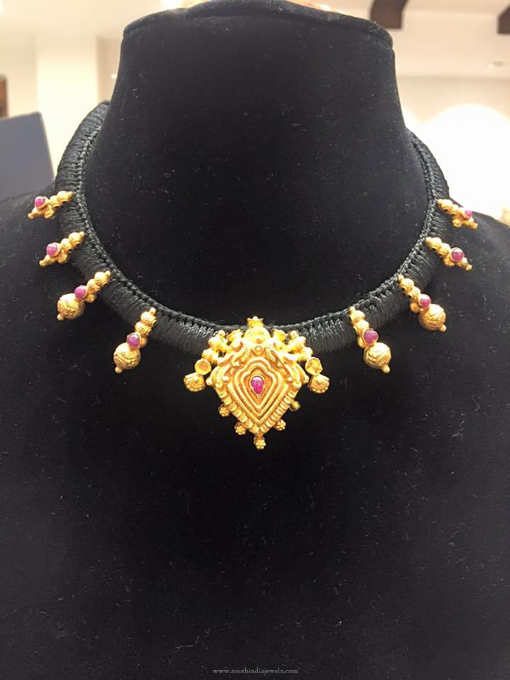 Black Dori Gold Necklace Design