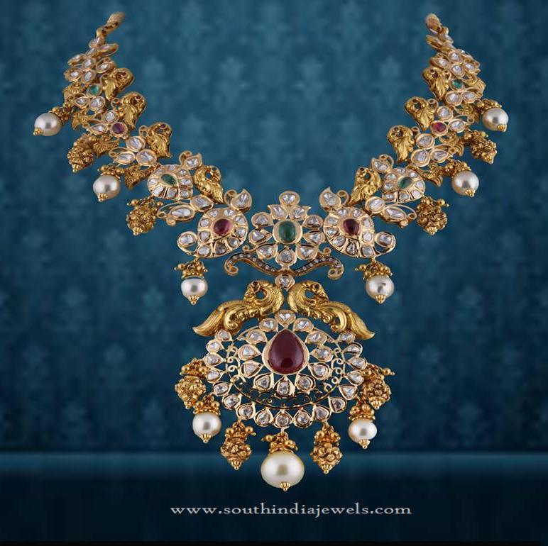 Gold Antique Necklace from P.Satyanarayan & Sons Jewellers