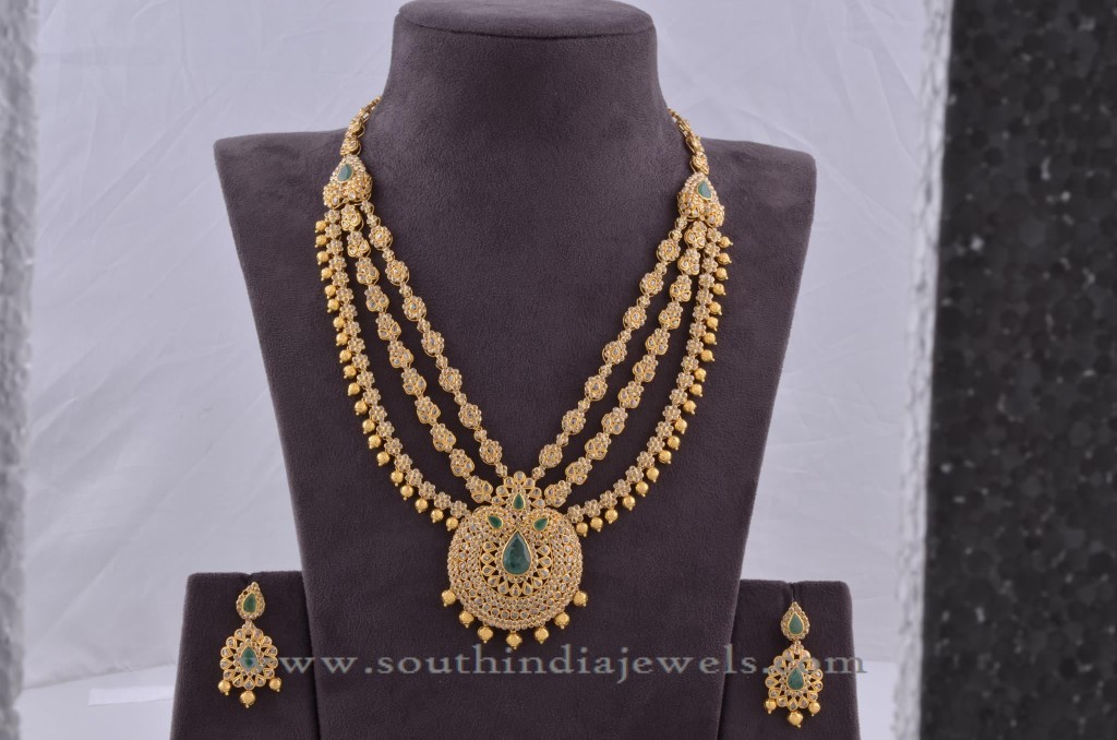 Indian Uncut Diamond Necklace Set and Earrings