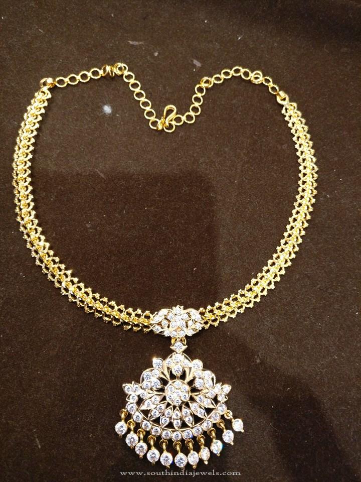 Simple Diamond Attigai Necklace 