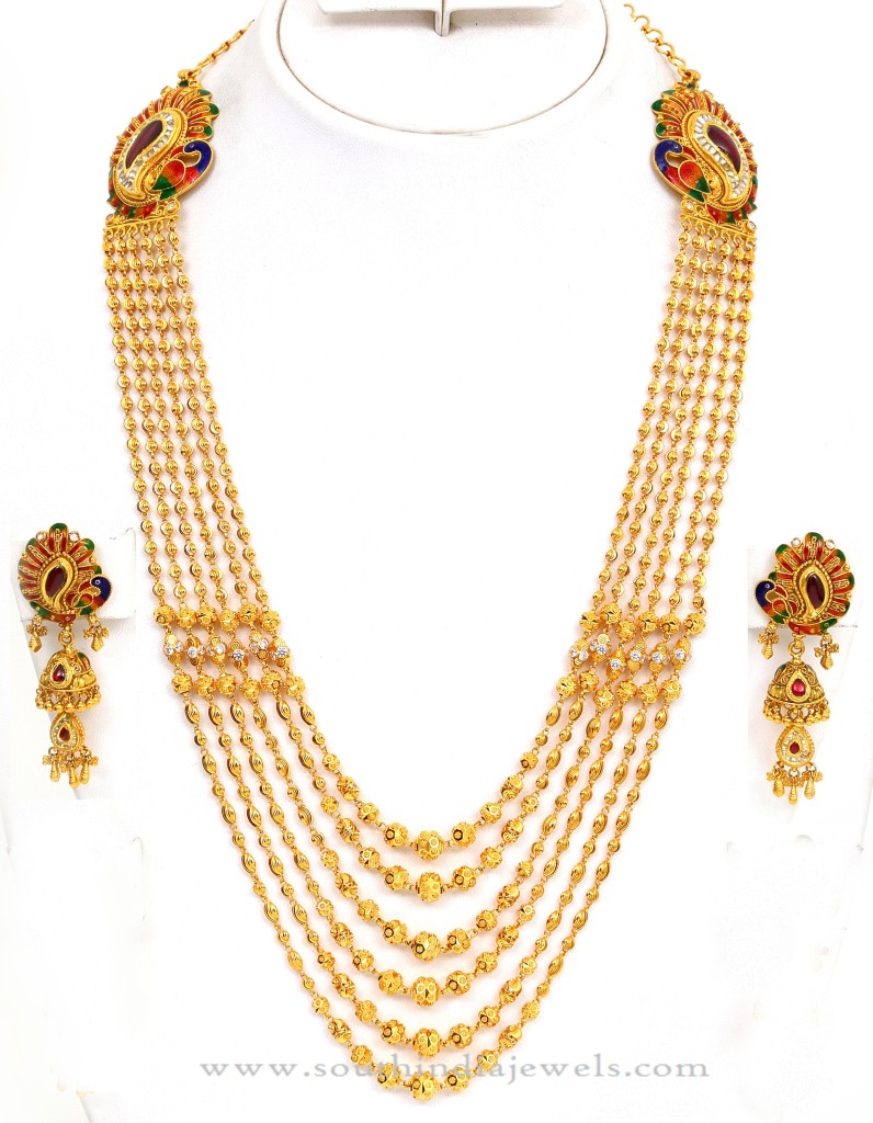 Gold Gundala Haram Designs  from Kamadenu Jewellery