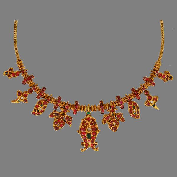 Indian Gold Ruby Necklace Designs