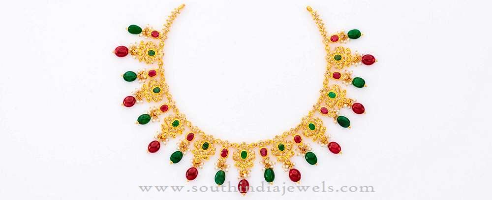 Gold Stone Necklace from Prakruti Vummudi Bangaru