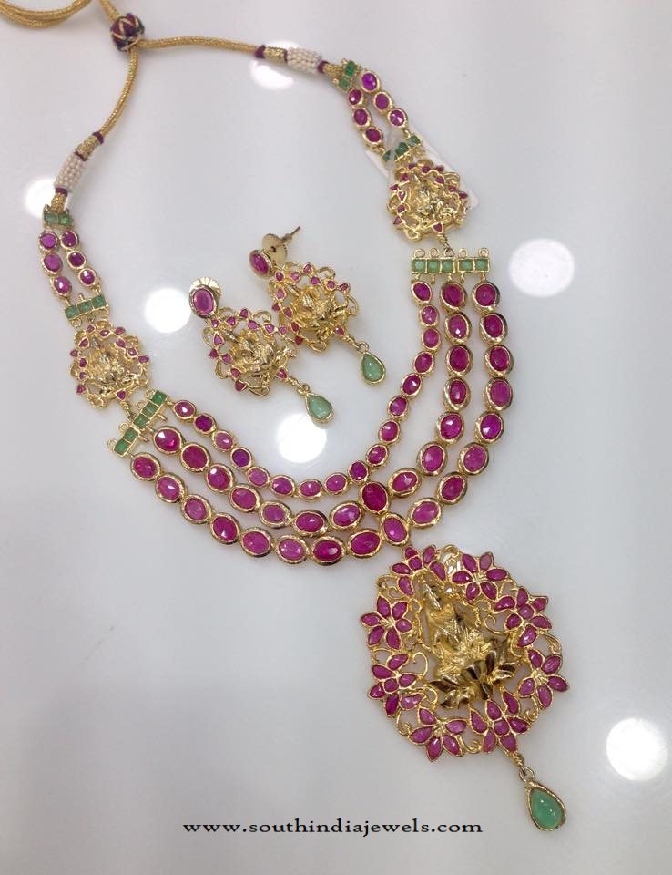 Multilayer Ruby Temple Necklace 
