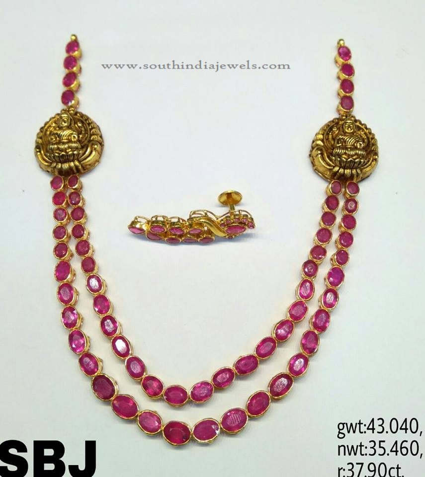 Two Layer Ruby Gold Necklace 