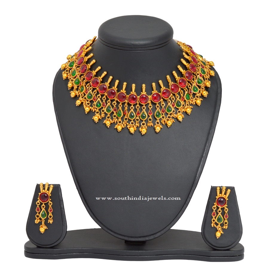 Artificial Antique Choker Necklace with Earrings