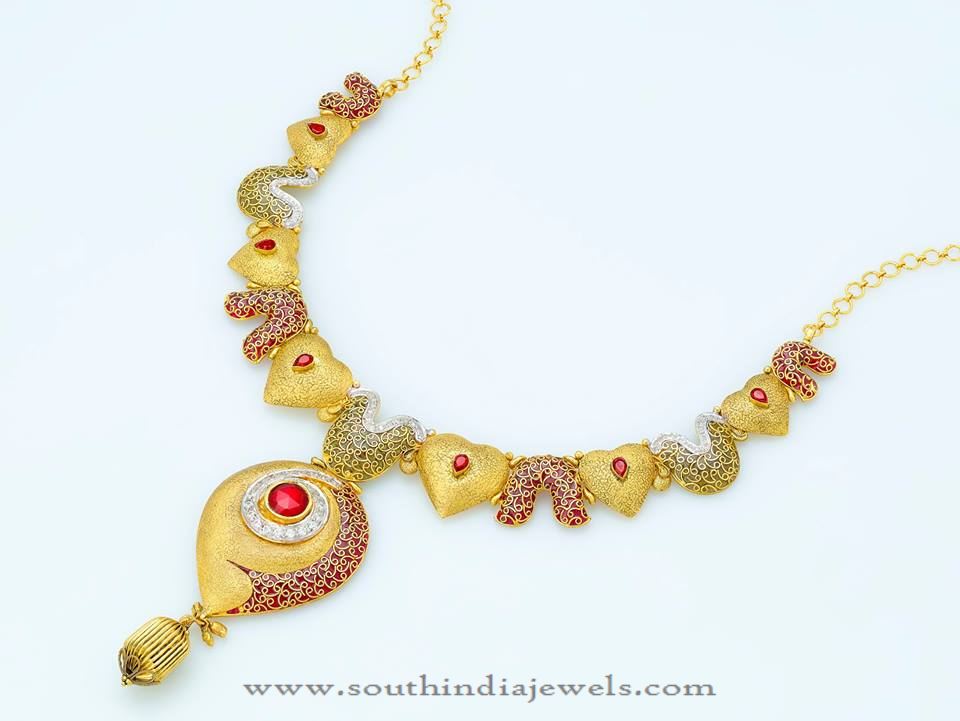 Gold Indian Statement Necklace Design