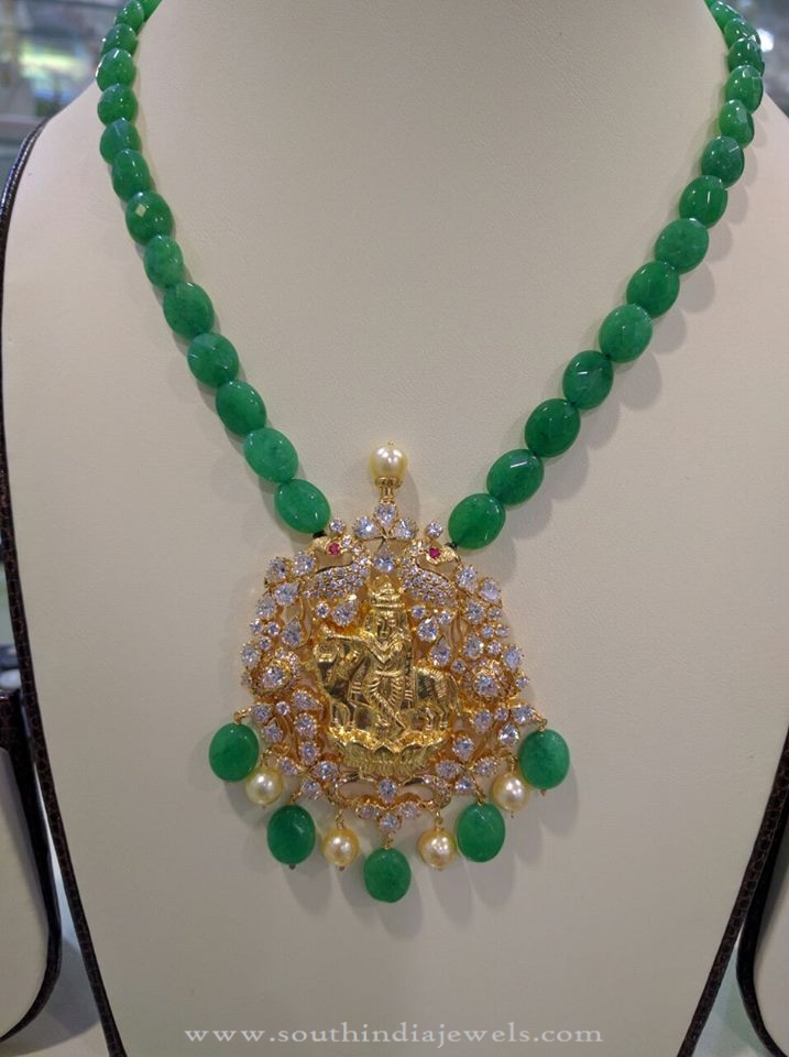Gold Emerald Beads Necklace