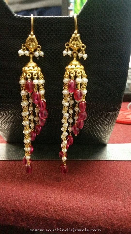 Gold Hoop Jhumka Earrings