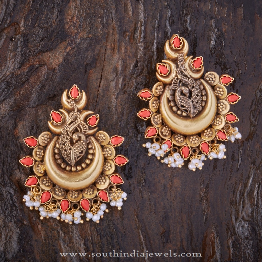 Gold Plated Coral Earrings