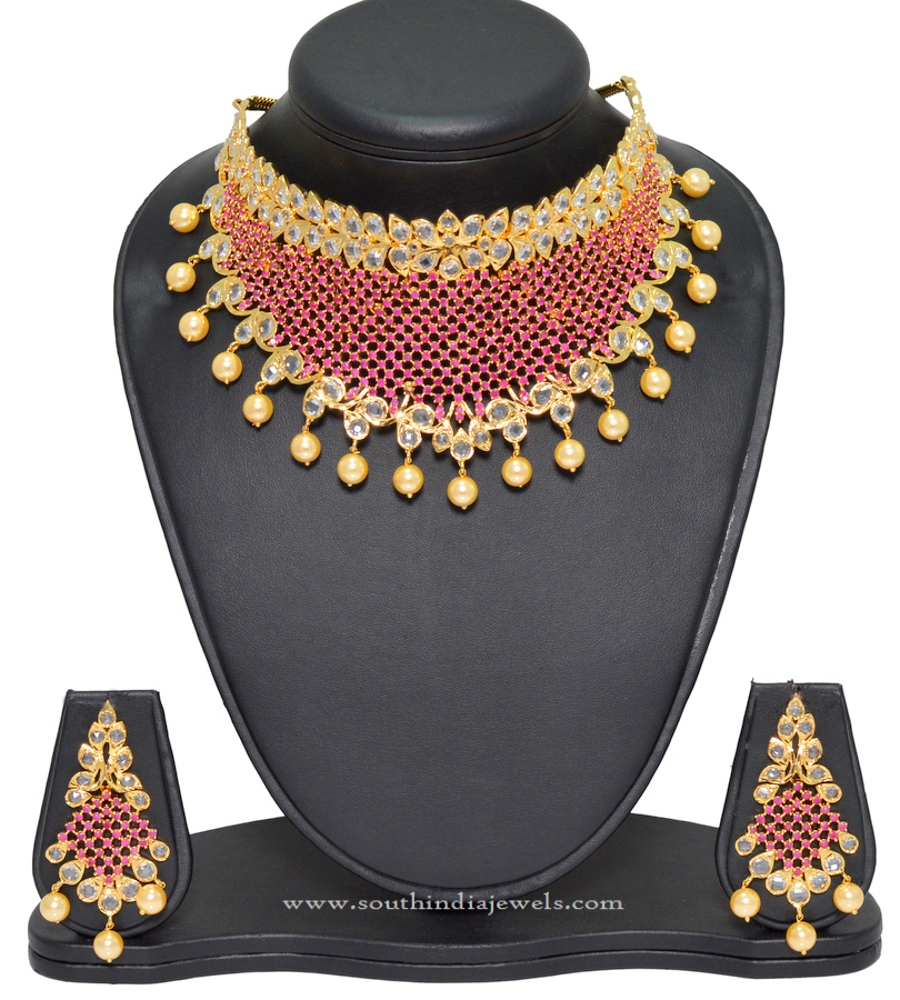 1 Gram Gold Necklace Set with Price