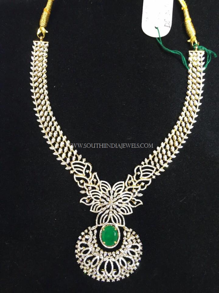 Grand Designer Diamond Necklace with Emerald