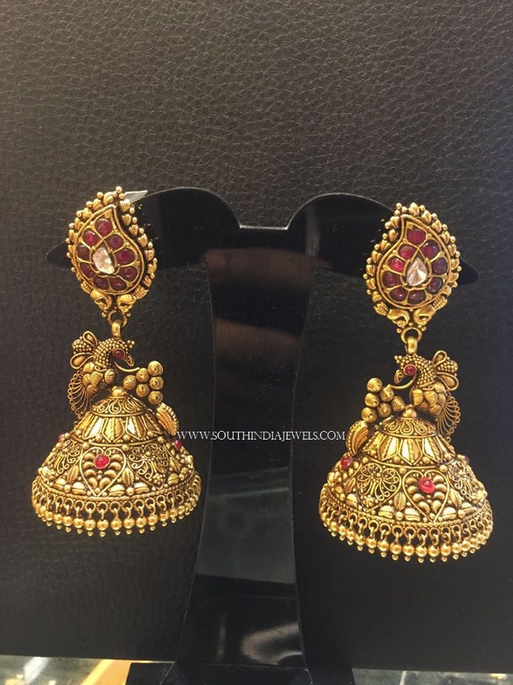 Latest Gold Antique Jhumka from NSK