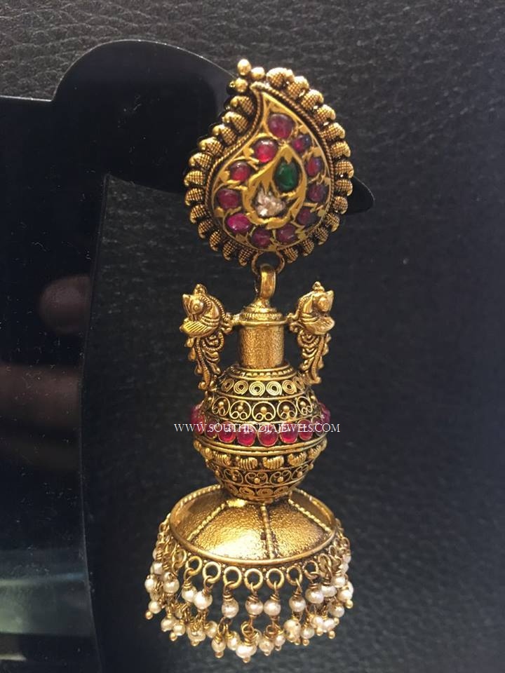Gold Long Antique Jhumka