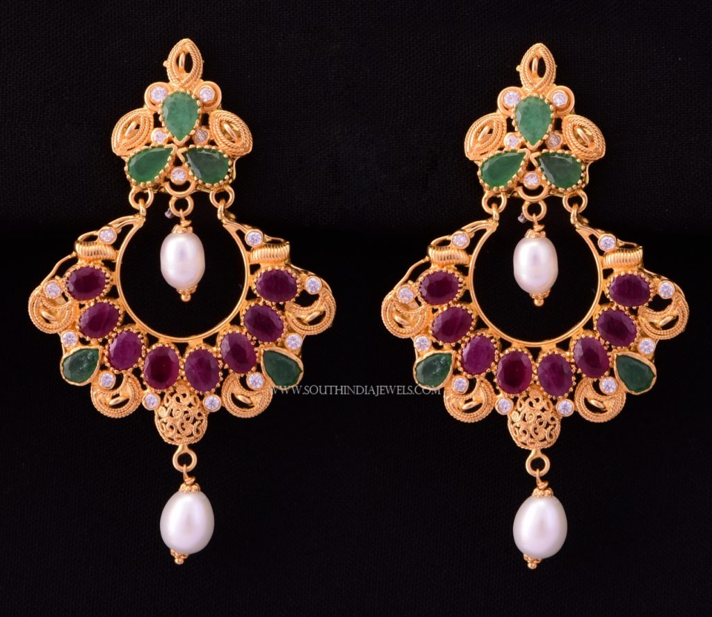 22K Gold Ruby Earrings From Bhima