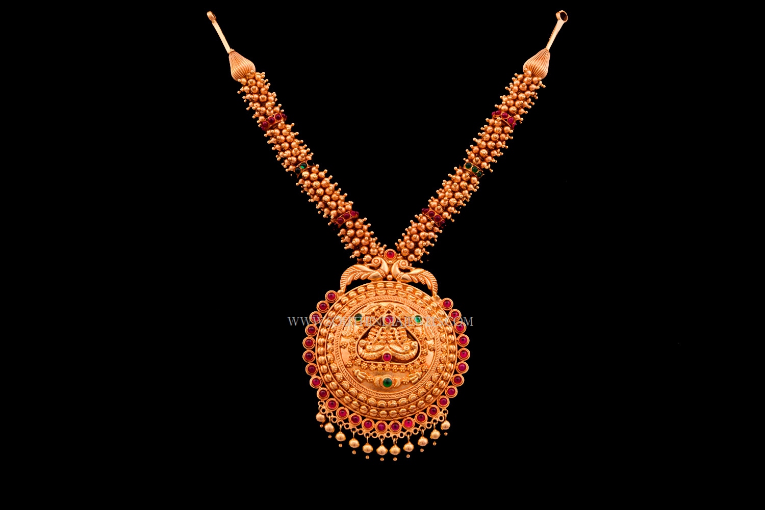 Gold Antique Temple Necklace From Bhima ~ South India Jewels