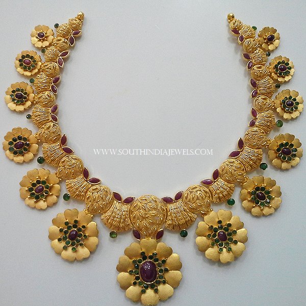 Gold Designer Floral Choker