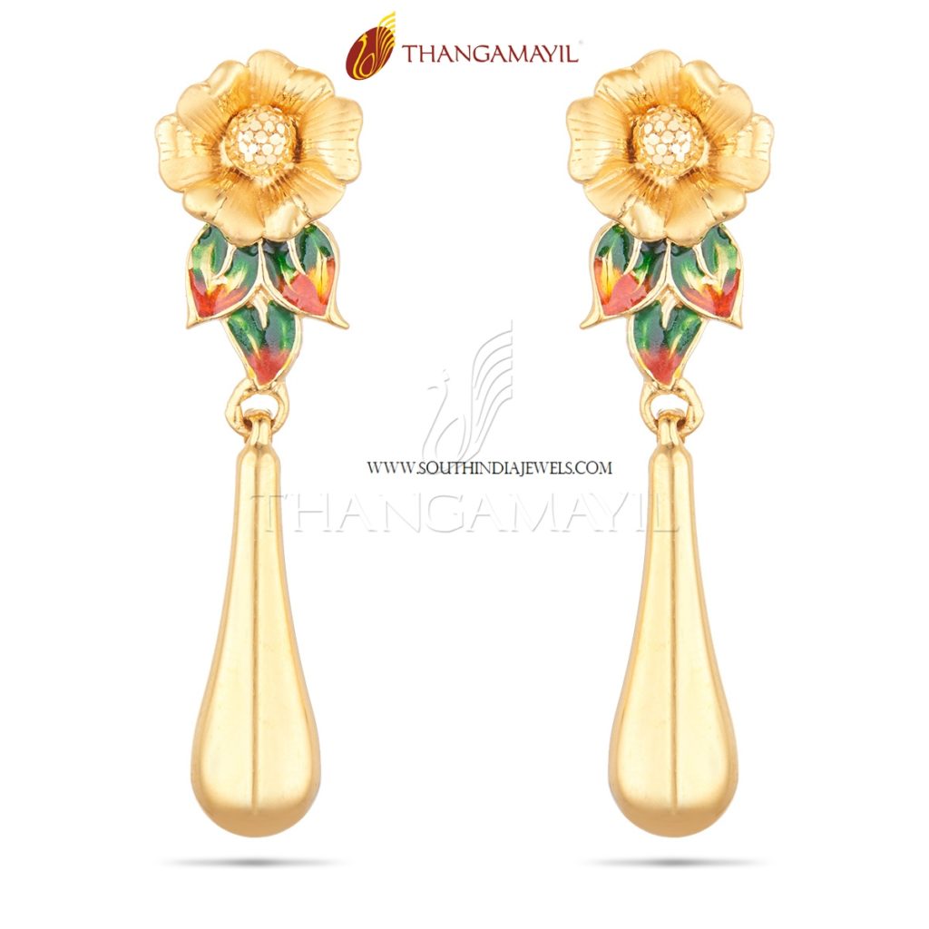 Gold Designer Floral Earrings Model 2017