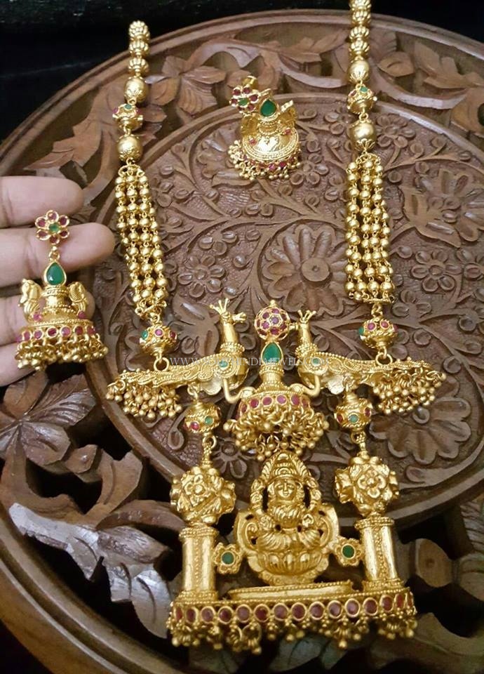 Gold Plated Antique Long Necklace With Price