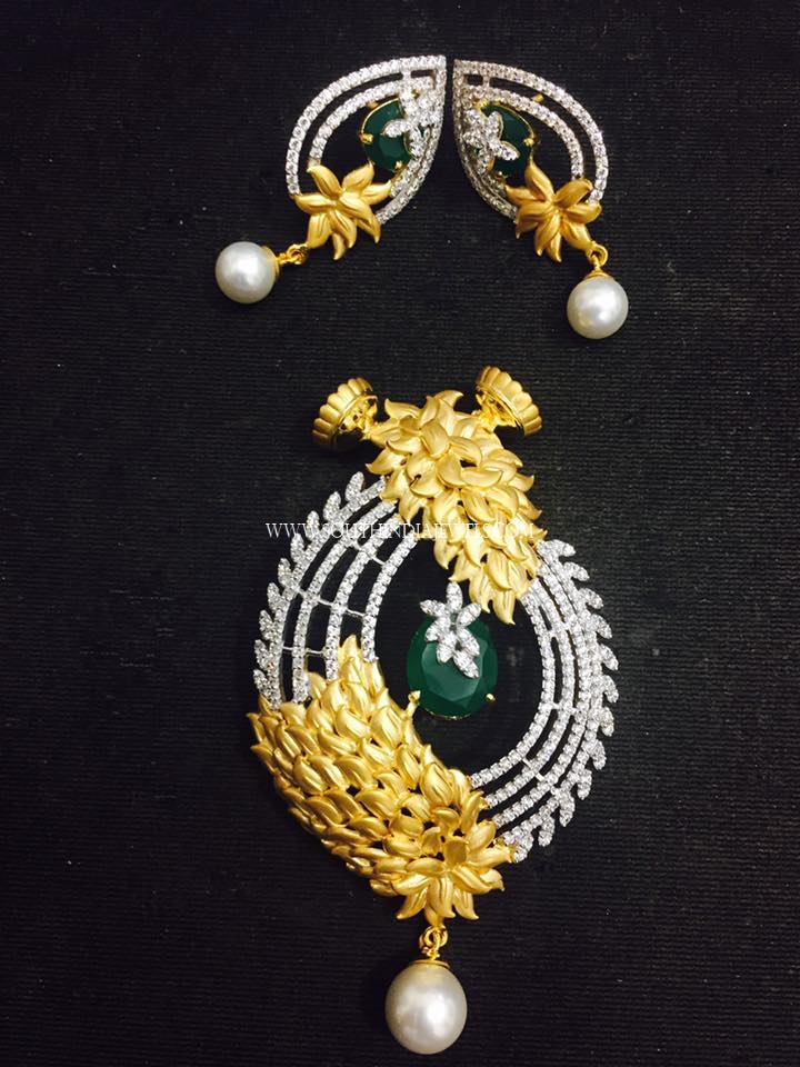Designer diamond pendant earrings 