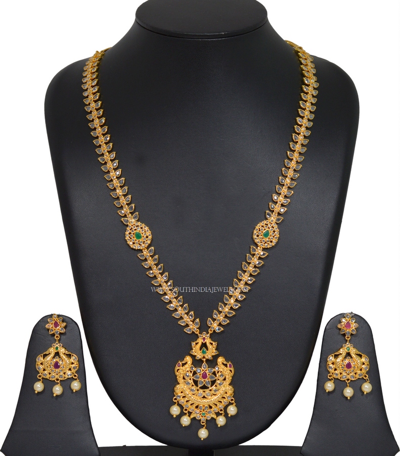 Gold Plated Pachi Stone Necklace Set With Price