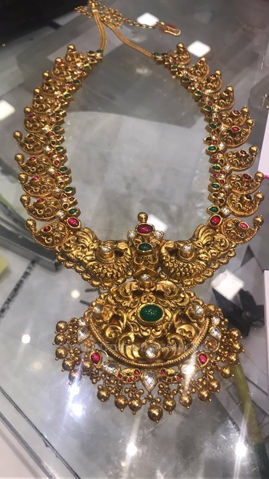 217 Grams Gold Antique Mango Necklace ~ South India Jewels