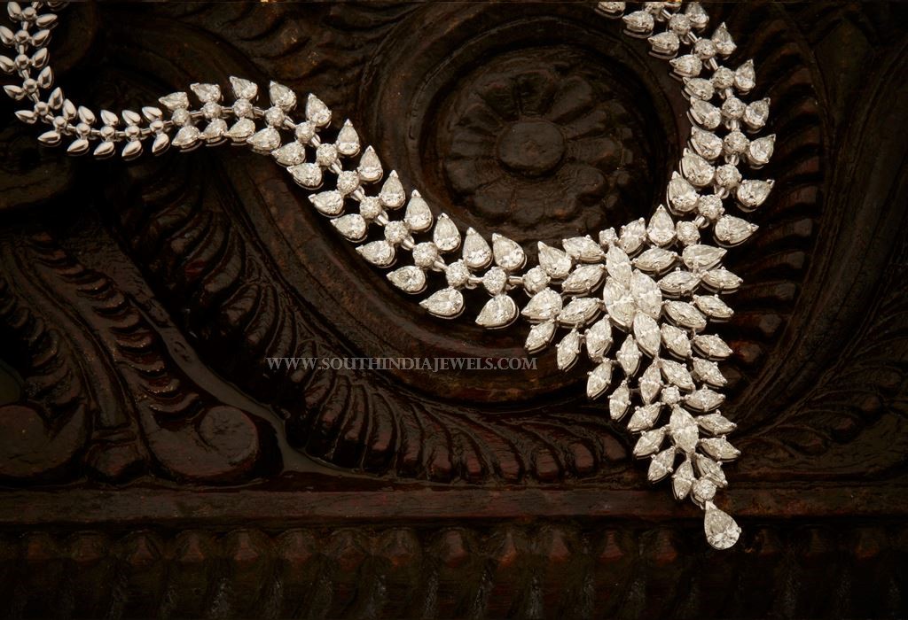 Designer Diamond Necklace From Aabushan Jewellery