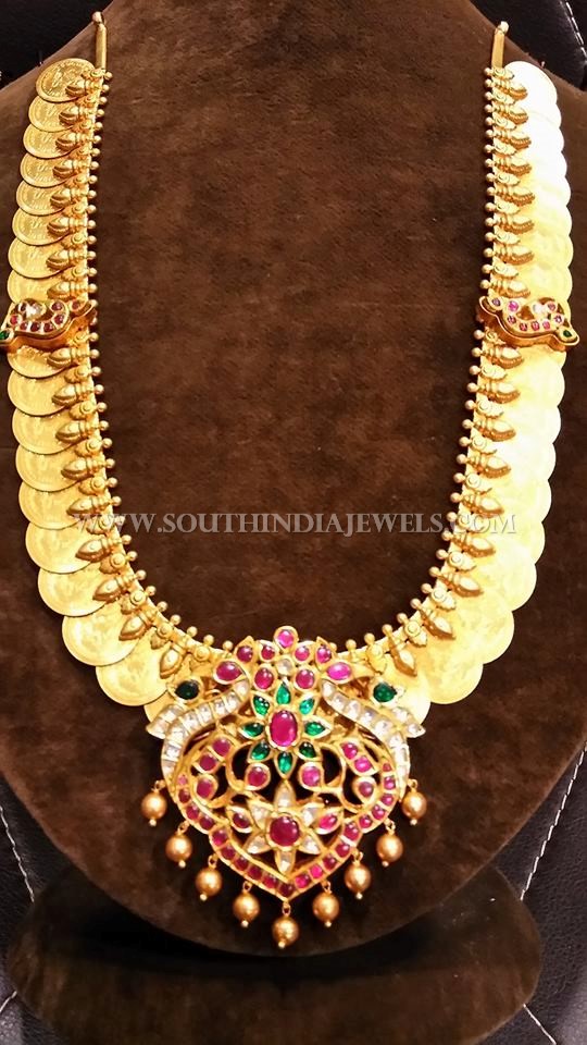Gold Antique Kemp Kasumalai Necklace