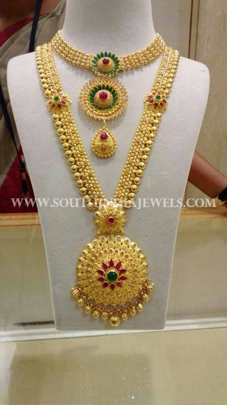 Bridal Gold Necklace and Haram From CMR Jewels