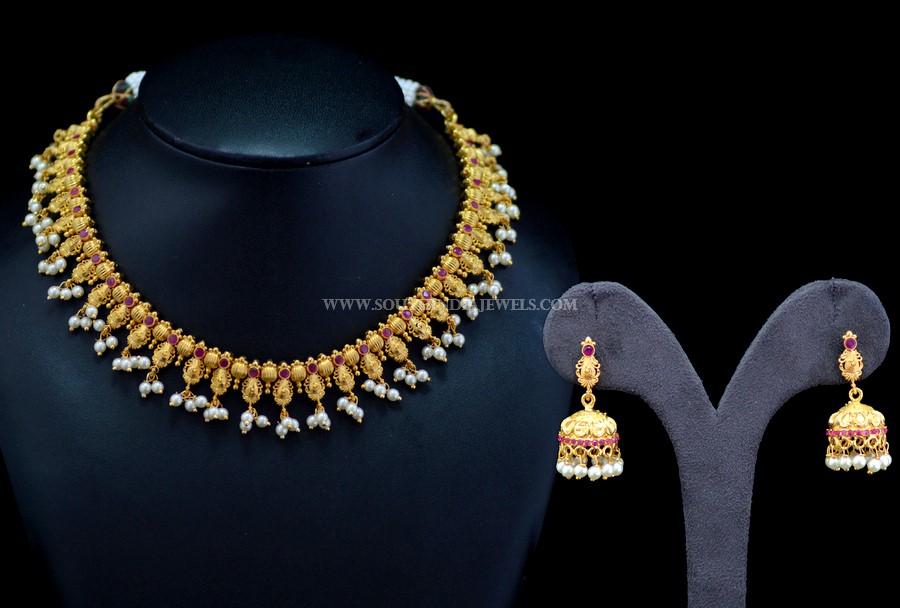 Gold Plated Short Necklace From Sri Fine Jewellery