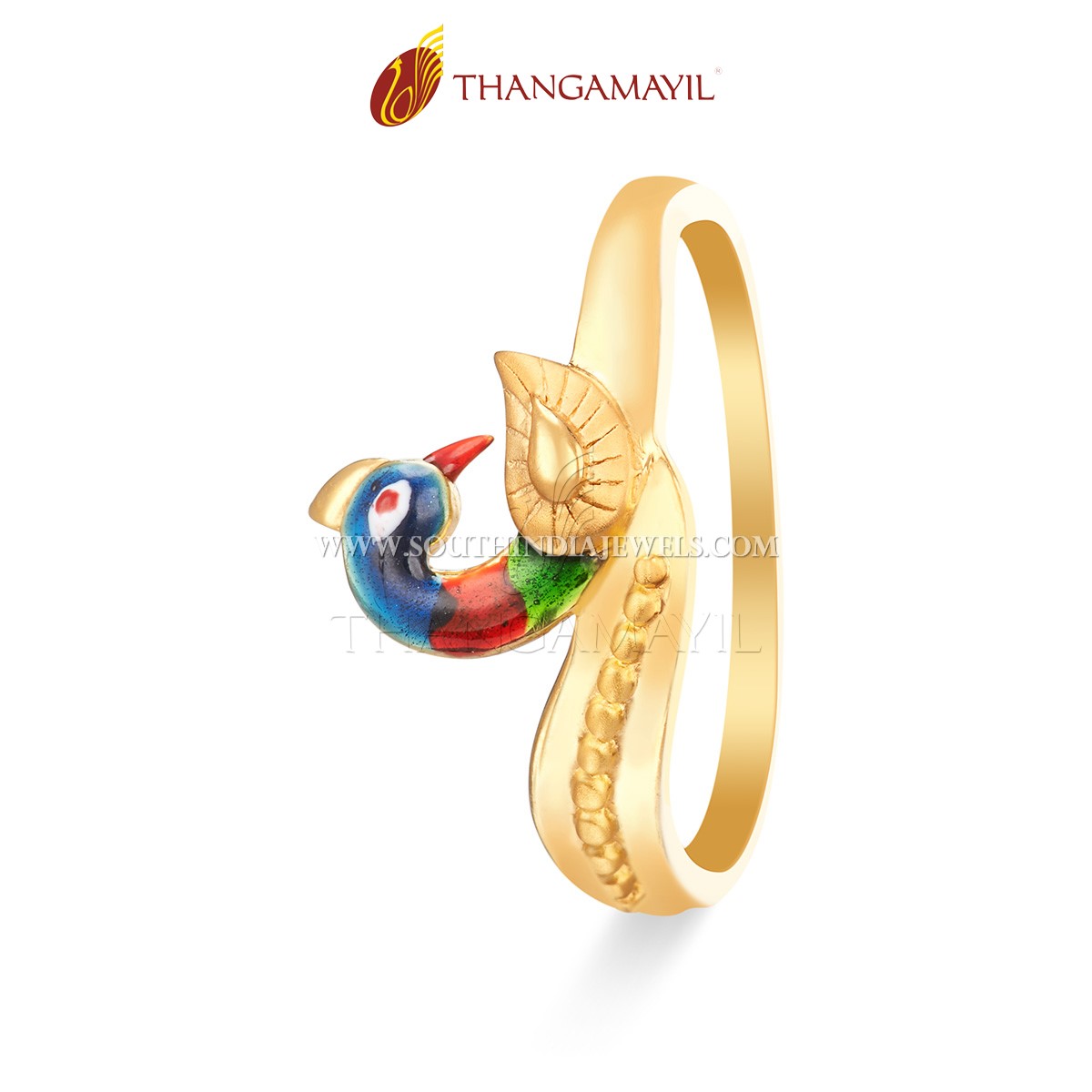 Gold Peacock Ring From Thangamayil Jewellery