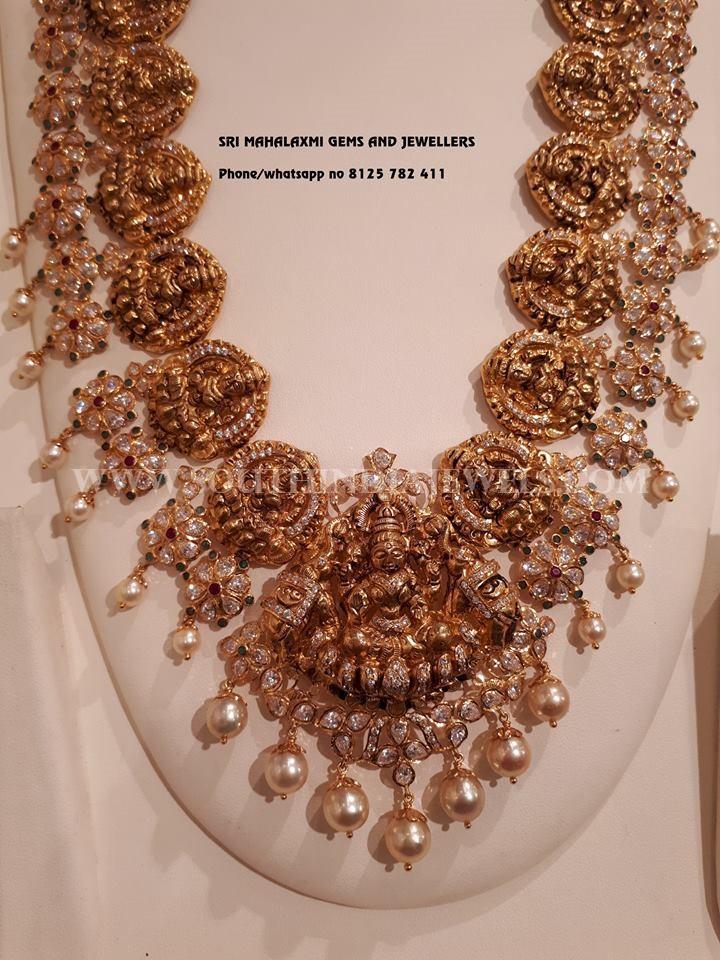 Gold Antique Lakshmi Necklace From Sri Mahalaxmi Gems & Jewellers
