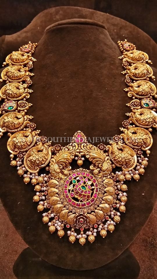 South Indian Style Gold Temple Necklace