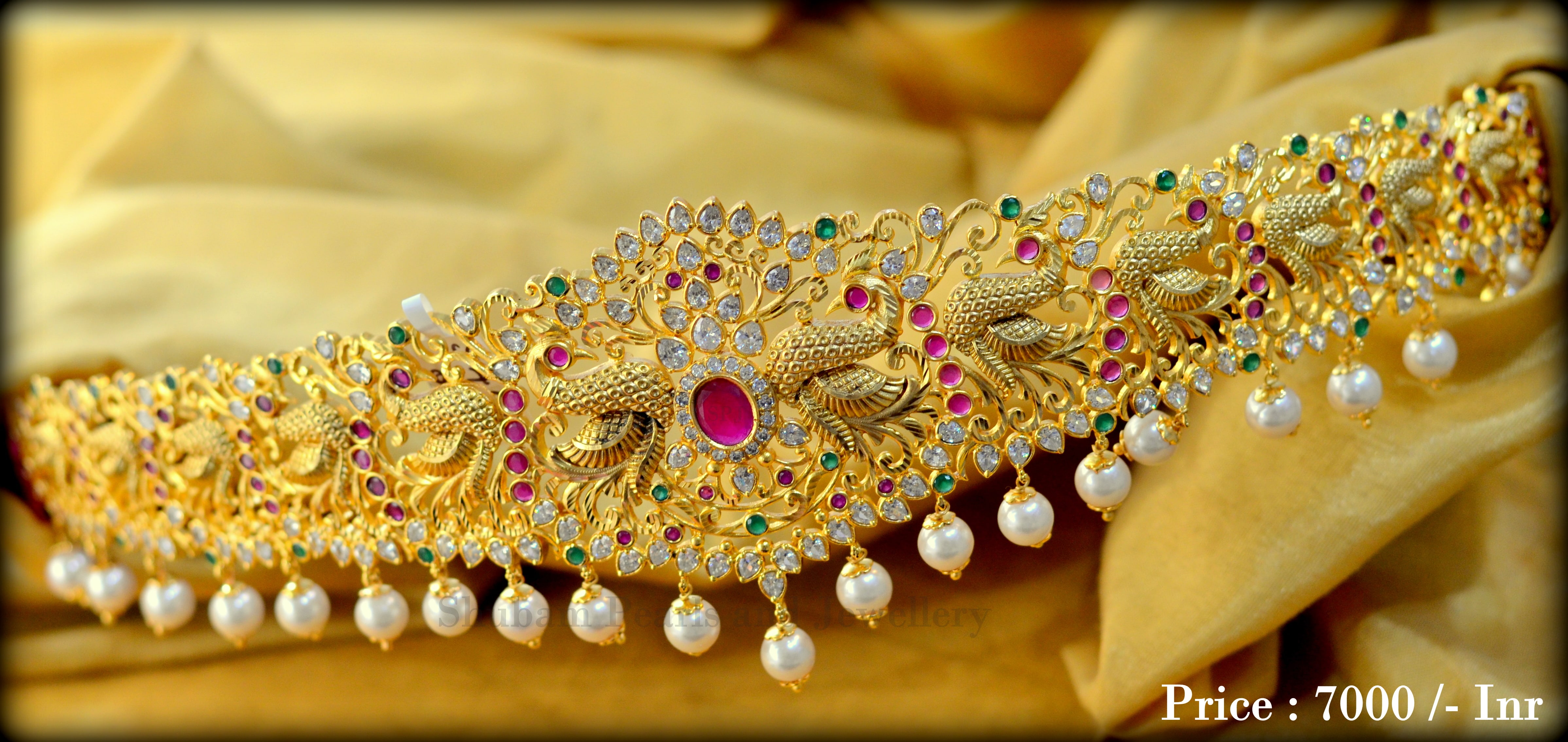 Gold Plated Vadanam From Shubam Pearls and Jewellery 