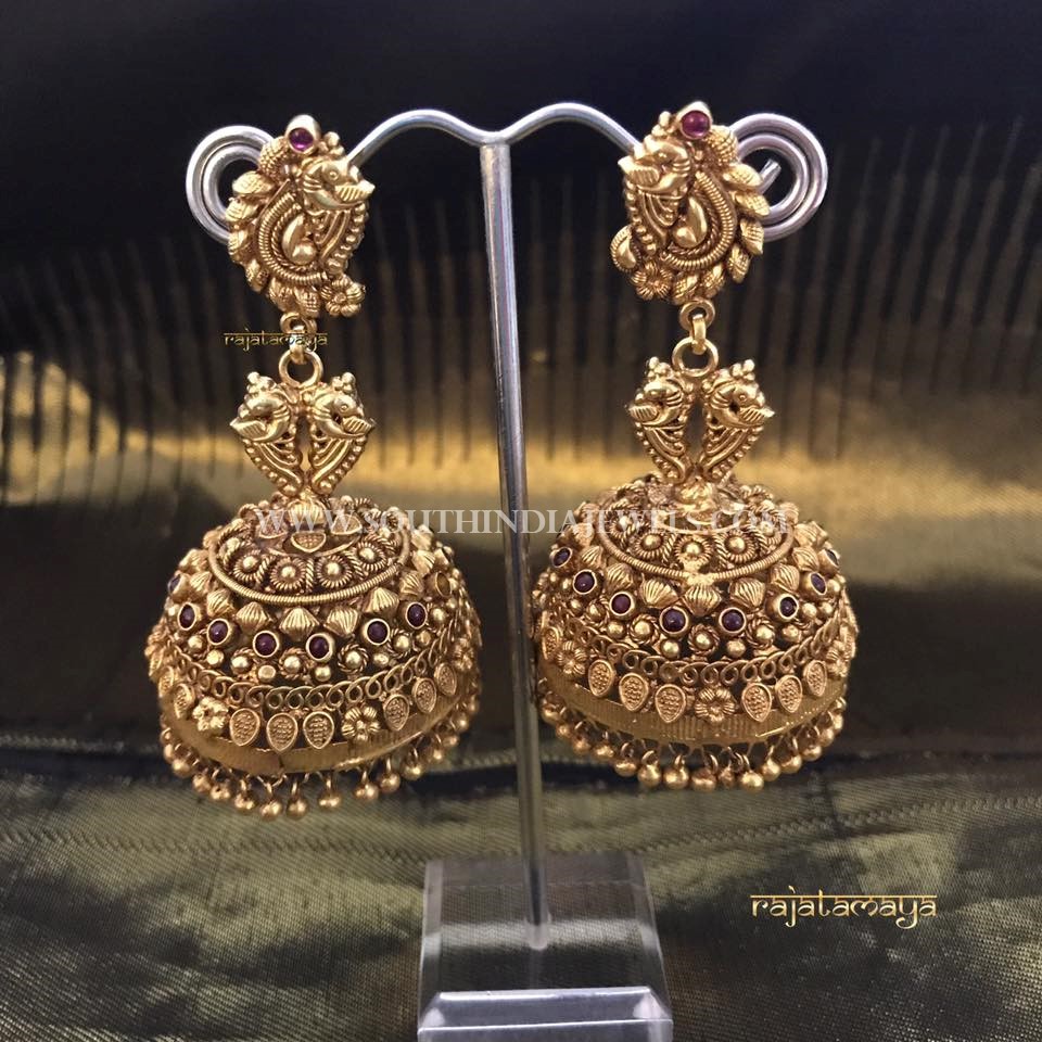 Gold Plated Pure Silver Jhumka Design