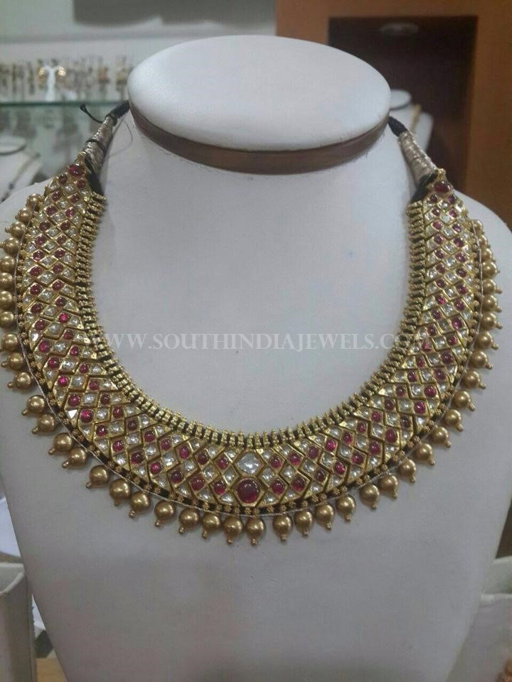 Latest Gold Antique Ruby Choker