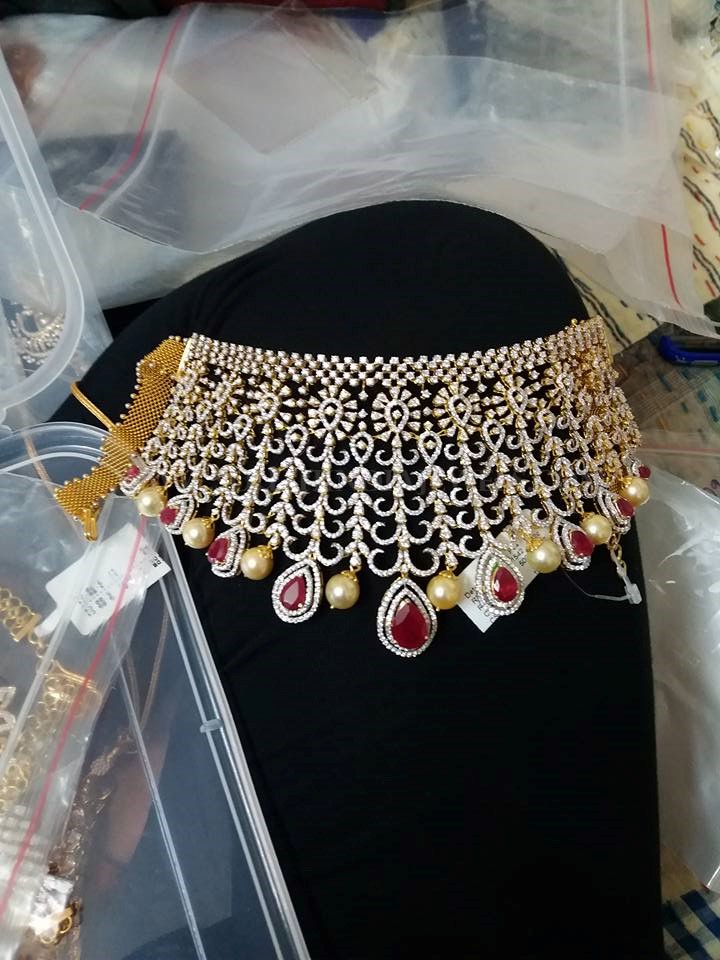 Bold Diamond Bridal Choker Necklace