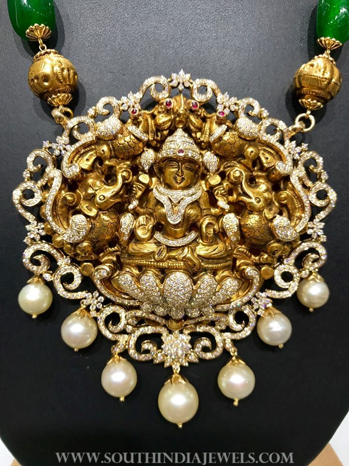 Diamond Temple Pendant Design From Naj Jewellery