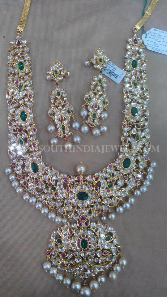 Gold Kundan Necklace Set From Amaravati