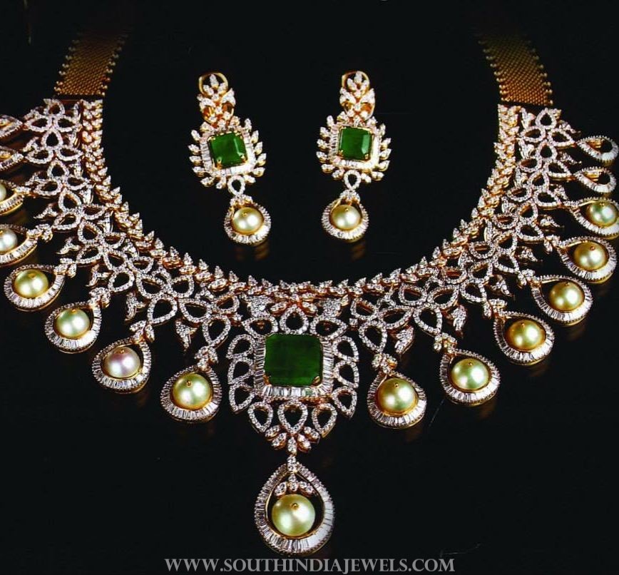 Diamond Emerald Set From Manjula Jewels