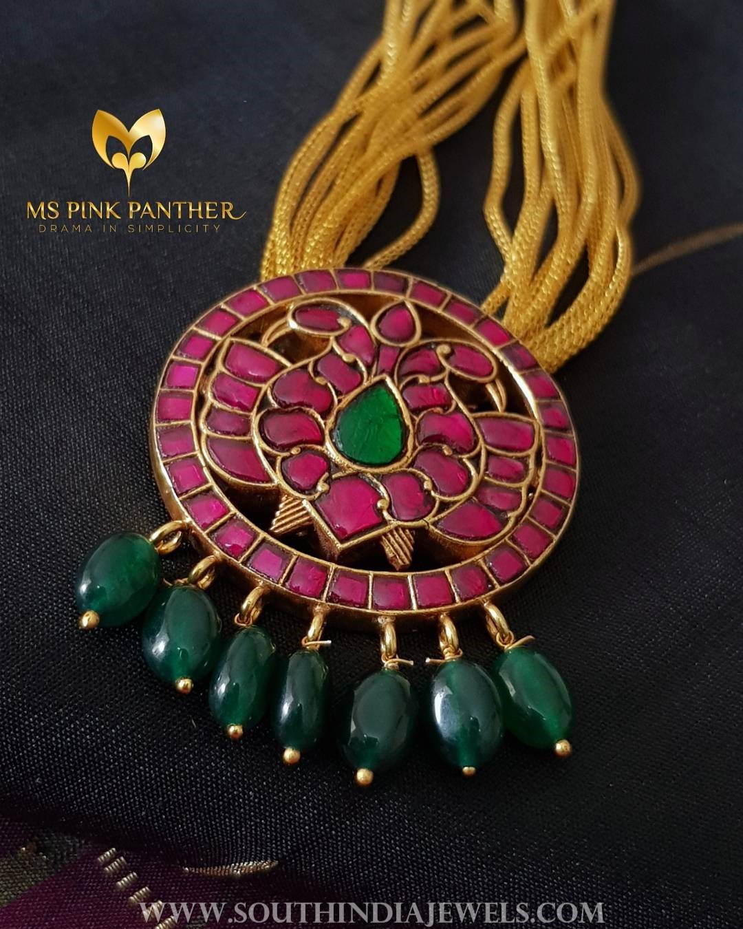 Gold Plated Necklace With Ruby Pendant