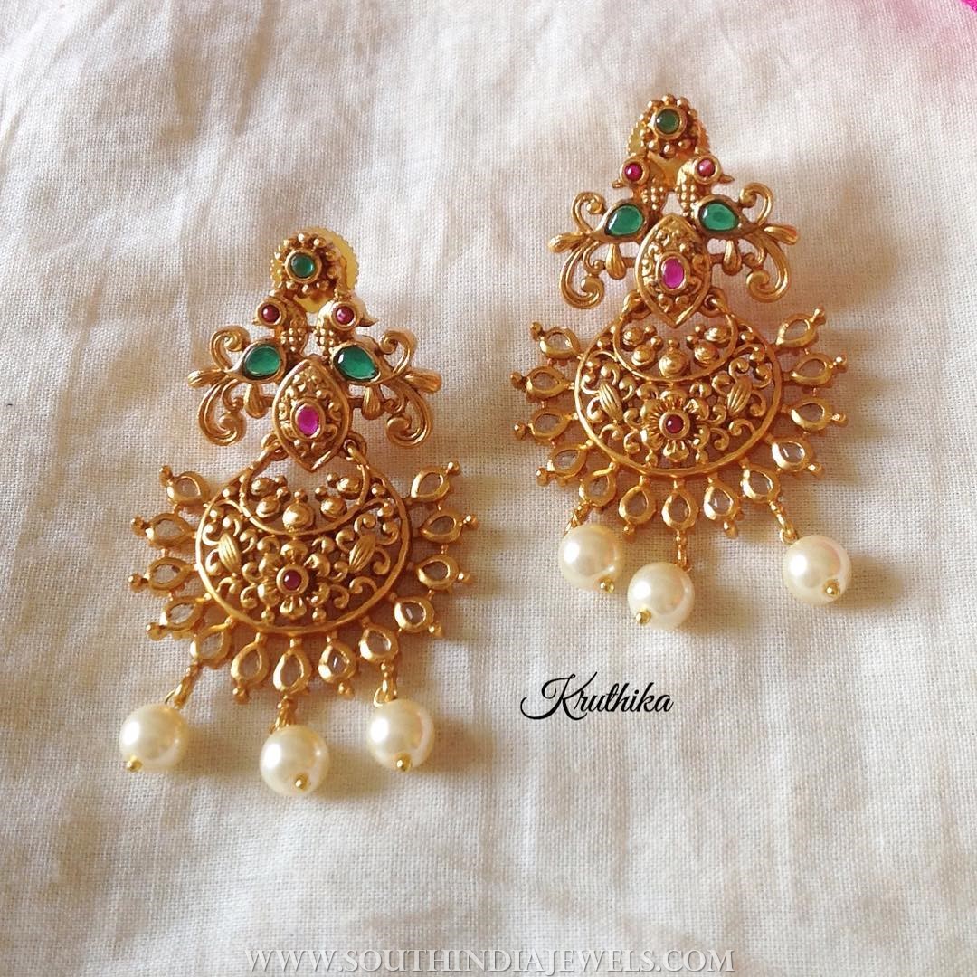 Pretty Gold Plated Earring From Kruthika Jewellery