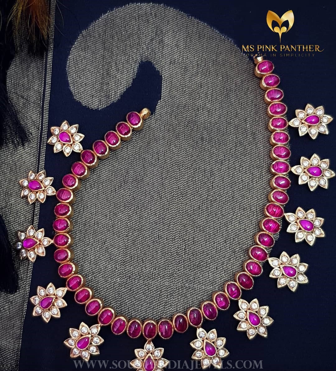 Antique Ruby Floral Necklace From Ms Pink Panthers