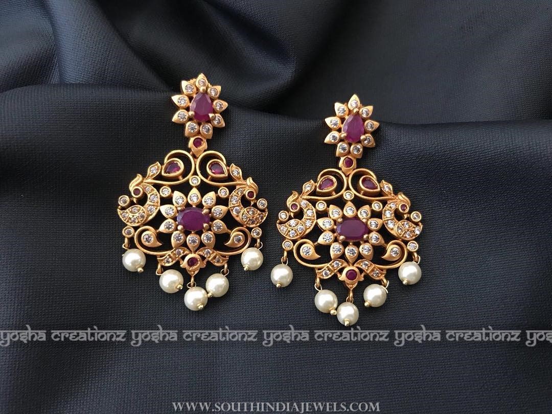 Gold plated ruby earrings yoshacreationz